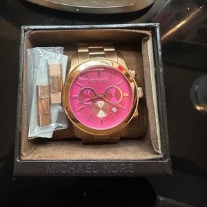 Mk pink rose gold watch
